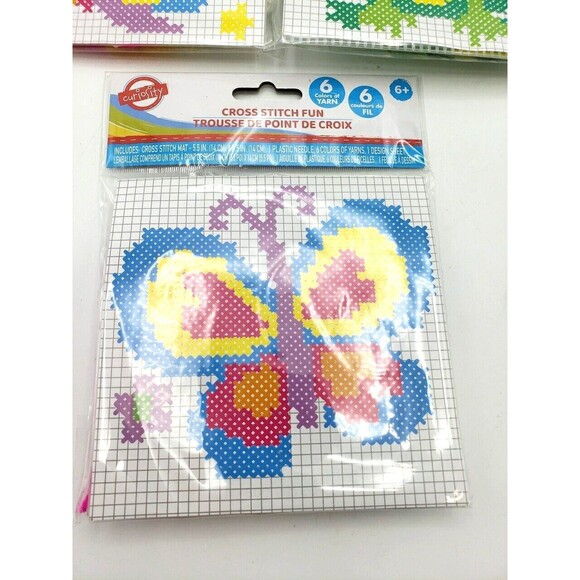 Cross Stitch Set of 3-6 Yarn Colors per Kit Unicorn Frog Butterfly NEW - Picture 4 of 7